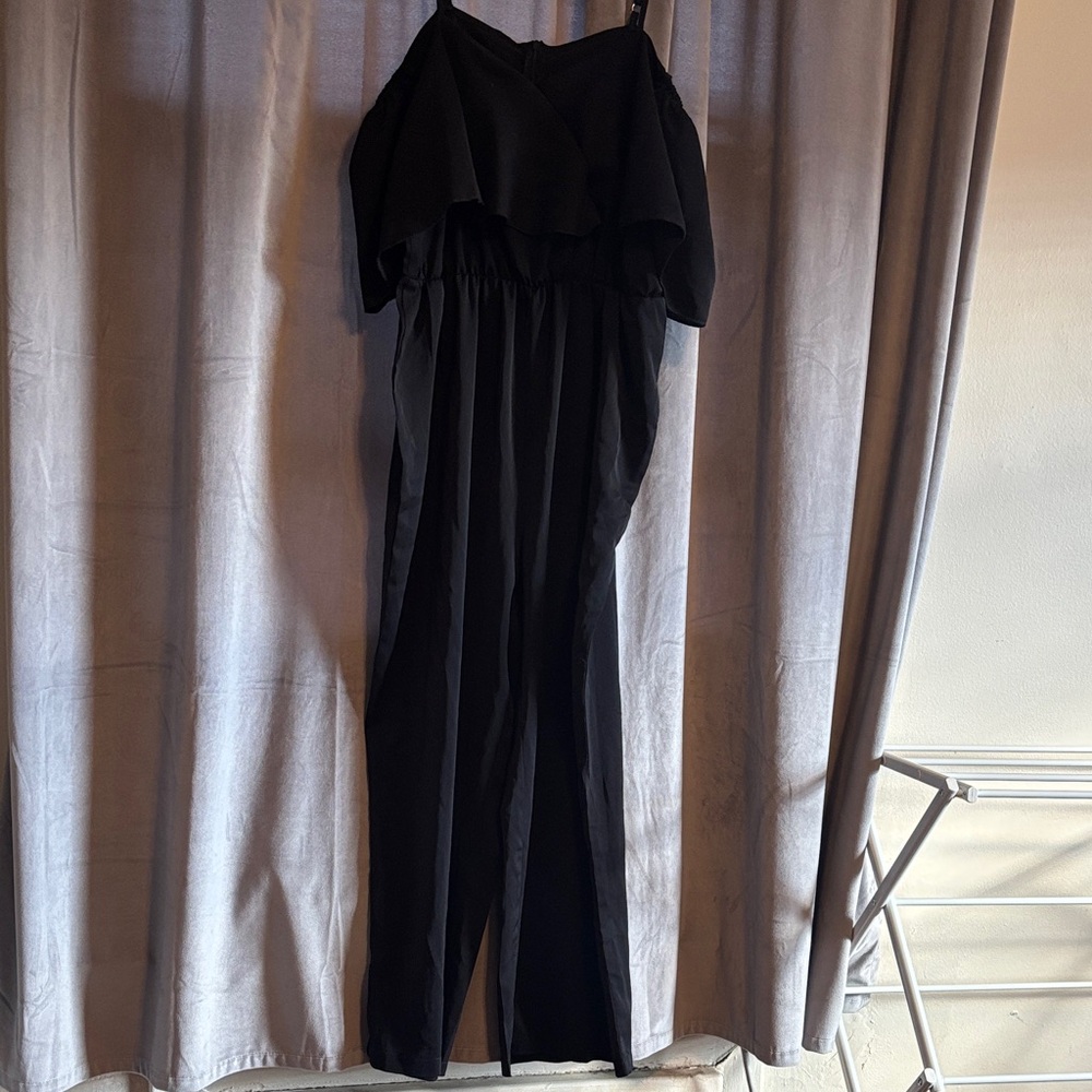 SHEIN Black Ruffled Jumpsuit